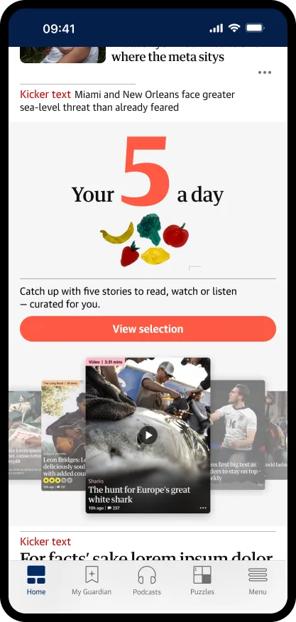 Screenshot of the Your Five a Day hack, which won the Best in Berger category at the Berger Hack Day.